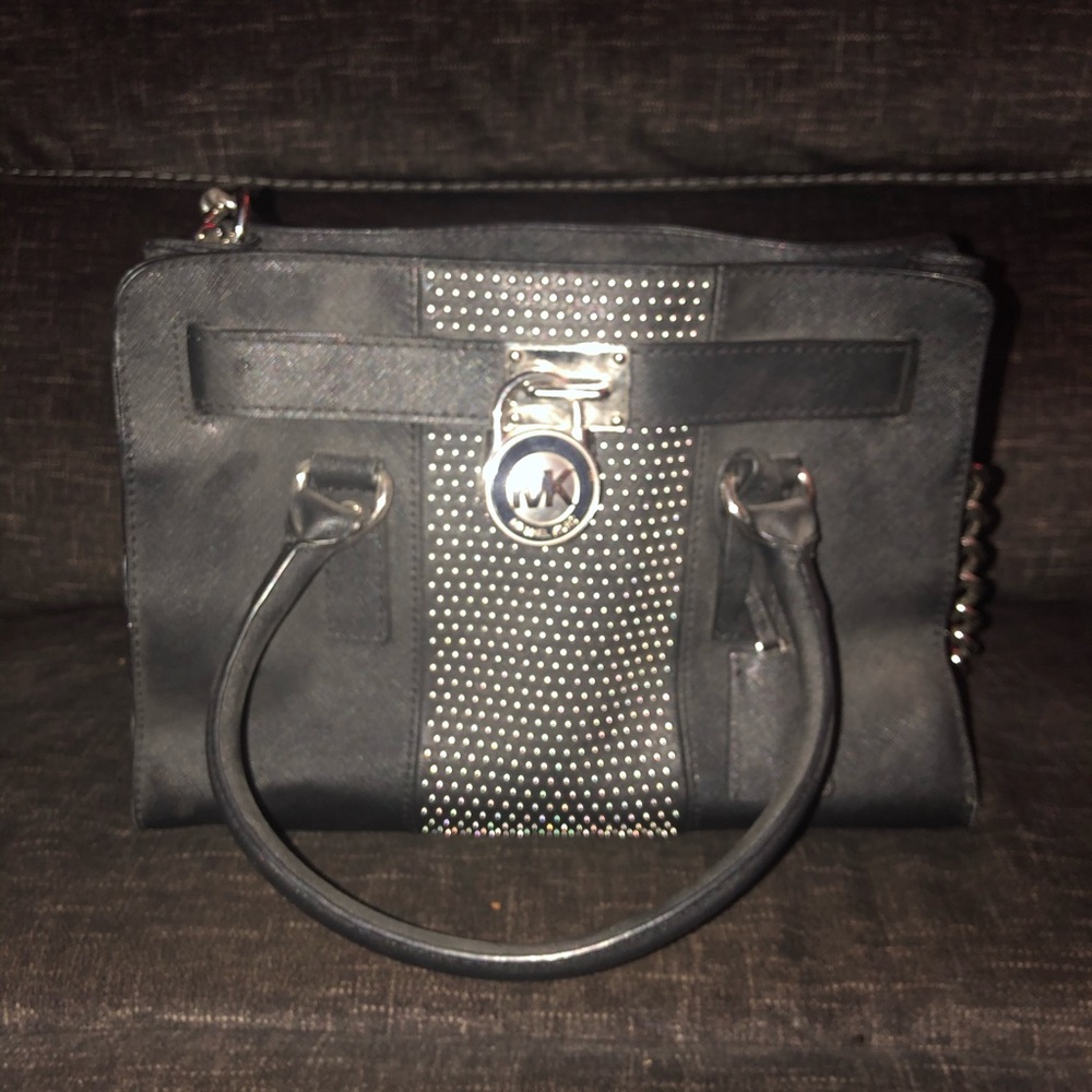 Authentic black Michael Kors Hamilton satchel